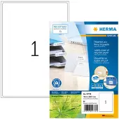 Herma 10736, Valkoinen, Itse kiinnittyvä tulostintarra, Stanssausmerkintä, Paperi, Laser/Inkjet, Kiinteä