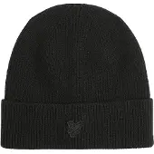 Lyle & Scott Tonal Eagle Beanie - Black - ONE SIZE