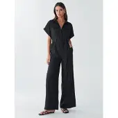 BWLDR Haalari 'ARA LINEN JUMPSUIT' musta