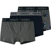 Name It Kids Nkmboxer 3P Dark Grey Mel Skull Noos - Grey - 146-152