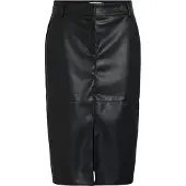 Vila Vidagmar Hw Midi Coated Skirt - Noos - Black - 34