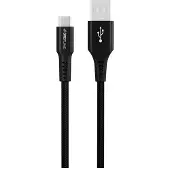 GreyLime Braided USB-A to USB-C Cable Black 3 m