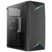 Aerocool Talon-A-BK-V1 -miditornikotelo ikkunalla ja RGB-valaistuksella, musta