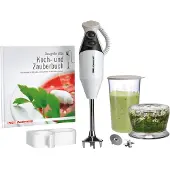 Unold hand blender ESGE-Zauberstab M 160 G Gourmet (white/anthracite, 160 watts, with chopper and wall bracket) (90610)