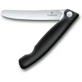 Victorinox Kokoontaitettava piknikveitsi sahalaitaterällä, Musta