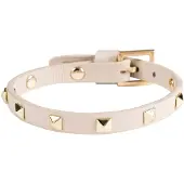 Dark Leather Stud Bracelet Mini Sand
