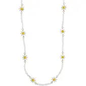 Timi Of Sweden Flower Daisy Enamel Necklace