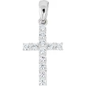 Lykken Crosses valkokultainen risti riipus 15 x 8,5 mm