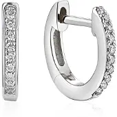 Lykken Elegance valkokultaiset timanttikorvakorut 9.8mm