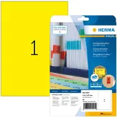 Herma 4421, Keltainen, Itse kiinnittyvä tulostintarra, A4, Paperi, Laser/Inkjet, Irroitettava