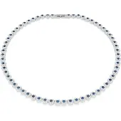Swarovski Ketju 'Una' taivaansininen / hopea / läpinäkyvä