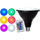 Valotorni LED Lamppu RGB kauko-ohjaimella E27 PAR38 7,5W