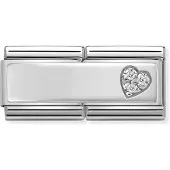 Nomination Silvershine Double Heart with CZ 330731-09