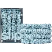 Slip Pure Silk Skinny Scrunchies Sky Blue Hiuslenkki 4 kpl