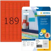 Herma 4244, Punainen, Itse kiinnittyvä tulostintarra, A4, Paperi, Laser/Inkjet, Irroitettava