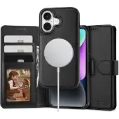 Tech-Protect iPhone 16 2-in-1 lompakkokotelo - Magsafe-yhteensopiva - Musta