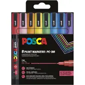 Posca Hienokärkinen Kimaltava Värikynä 8 Kpl (401661)