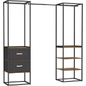 Songmics Vaateteline 40x180x180cm., ruskea/musta