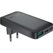 Acefast A100 65W GaN 2 USB-C+ USB-A ultra cienka - czarna
