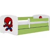 Kocot Kids Lastensänky ilman patjaa, laatikolla BabyDreams Green spiderman, vihreä