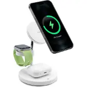 Puro Mag Station 3-in-1 langaton laturi jalustalla - MagSafe-yhteensopiva - 15W - Valkoinen