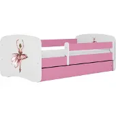 Kocot Kids Lastensänky ilman patjaa, laatikolla BabyDreams Pink dancer, 140x70 cm, pinkki