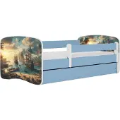 Kocot Kids Lastensänky ilman patjaa, laatikolla BabyDreams Blue ship, 180x80 cm, sininen
