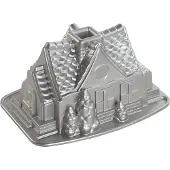 Nordic Ware -kuivakakkuvuoka GINGERBREAD HOUSE, hopea