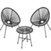 Hobby Hall Parvekekalustesetti, 50,5 cm d x 52 cm K, 64 x 65 x 77 cm, Musta, Patio mööblikomplekt, rõdumööbli 3-osaline komplekt, 64x65x77 cm, must