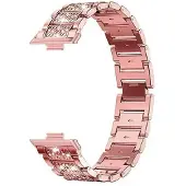 CaseOnline Diamond bling kellon ranneke Huawei Watch Fit 3 - Vaaleanpunainen