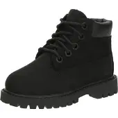 Timberland unisex for kids. TB1128070011 Premium 6 Inch Lace Up Leather Boot Black (26), Flat, Laces, Casual, Outdoor, children's fashion