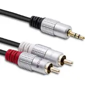 Qoltec 2x Rca - Mini Jack 3,5 mm 1 m äänikaapeli Hi-fi Tv
