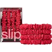 Slip Pure Silk Skinny Scrunchies Red Hiuslenkki 4 kpl