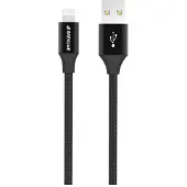 GreyLime Punottu USB-A / Lightning-kaapeli - MFi-sertifioitu - 1m - musta