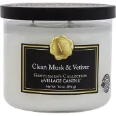 Village Candle Clean Musk & Vetiver - Aromaattinen kynttilä purkissa