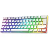 Deltaco GAMING – DK470 CH White 60% Mechanical Keyboard, Hot-Swap KTT Switches (GAM-175-W-CH)