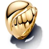 Pandora Rippled 14K Gold-Plated Ring Set - Gold - 60