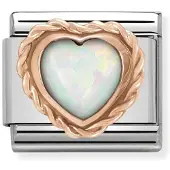 Nomination Classic 430509/22 heart rich white opal pala