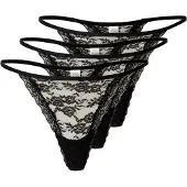 Lindex Brief Jennie Lace Thong 3 Pack - Black - L