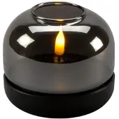Konstsmide Lasikynttilä LED, mattamusta