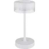 Globo Lighting Led pöytävalaisin Belinda, Valkoinen/opaali, Olohuone/ruokailutila, Lasi
