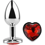 Afterdark Red Scarlet Anal Plug With Heart Jewel M