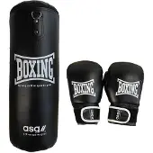 ASG Junior Boxing Bag - 15 Kg. (Gloves + Bag) Black/White