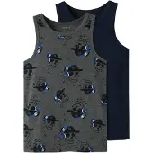 Name it Nkmtank Top 2P Dark Grey Mel Skull Noos - Navy - 110