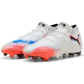 Puma Future 8 Ultimate Fg Untamed - Valkoinen/musta/hehkuva Punainen - Nurmi (Fg), koko 46