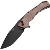 Kansept Knives Hellx Framelock D2 Brn Mic