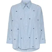 ONLY Onlzeidi Grace Ls Bow Emb Shirt Wvn - Blue - XS