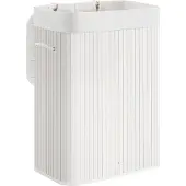 Songmics Bambu pyykkikori 72L Taitettava suorakaiteen muotoinen säilytyskori 3 kahvalla 40 x 30 x 60 cm Valkoinen LCB010W01