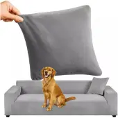 Ruhhy Elastinen veluuri harmaa kulmasohvan päällinen 190-230 cm