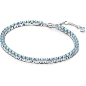 Pandora Timeless tennis hopearannekoru kimalteleva vaaleansininen 591469C03-18